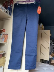 NWT Wonder Nation brand School Uniform Navy Straight Leg Pants Stretch Girl 10