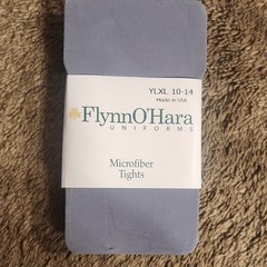 FlynnO’Hara Girls Microfiber Opaque Uniform Tights Silver YLXL 10-14