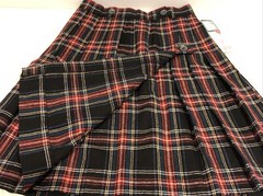 Flynn & O’Hara Red Black Green Plaid Pleated Wrap Around Uniform Skirt Girls 12x