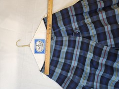 PARK UNIFORM Girls Plaid Pleated Skirt Size 14 Blue Adjustable Waist Button
