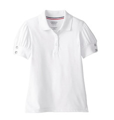 French Toast Girl’s 10 White Tennis Polo Rhinestone Puff Sleeve Preppy School