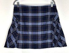 Lands’ End Girls 14 Plus 14+ Side Pleat School Uniform Skort Classic Navy Plaid