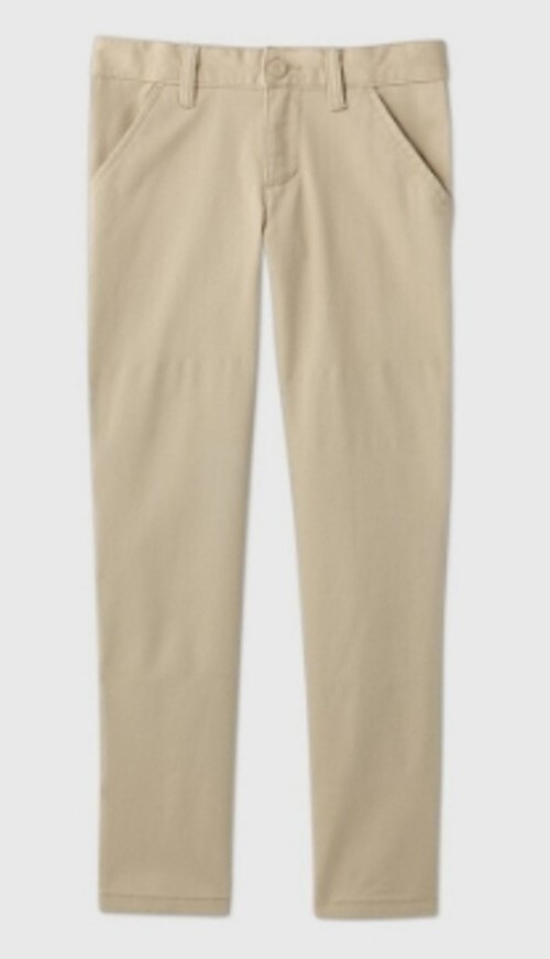 Cat & Jack Girls Flat Front Stretch Uniform Skinny Pants Color Beige Size 5