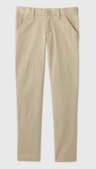 Cat & Jack Girls Flat Front Stretch Uniform Skinny Pants Color Beige Size 5