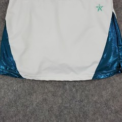 Rebel Athletic Cheer Uniform Girls Large Blue White CF Long Sleeve Top Skirt Set