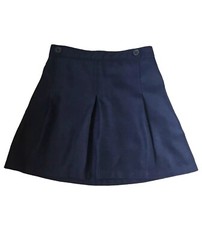 George Girls School Uniform Skirt Pleated Hem Pull On Navy Blue Size 10