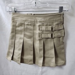 French Toast Girls’ Adjustable Waist Pleated-Front Two-tab Scooter, Khaki, 5