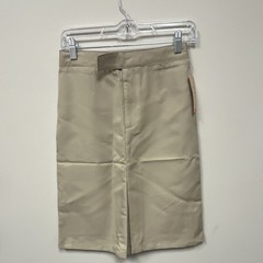 French Toast Girls Beige Twill Zip Slit School Uniform Skirt Size 12