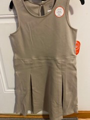 NEW GIRLS SIZE 12 WONDER NATION SCHOOL UNIFORM STRETCH PLEATED KNIT JUMPER DRESS