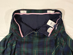 Lands’ End Uniform Plaid Side Pleat Skort Green Plaid Girls Size 8