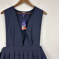 French Toast Uniform Dress Girls Size 18 1/2 Navy V-Neck Pleated Jumper School