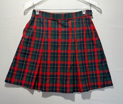 Dennis School Uniform Box Pleat Mini Skirt Plaid Girls Size 14 Waist 28 Academia