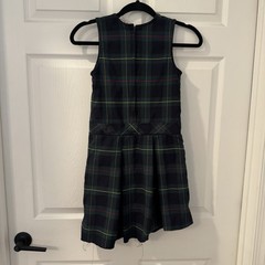 BETTY THATCHER BRAND Green / Blue Plaid Jumper – Girls Size 8 -Hem Let Out-