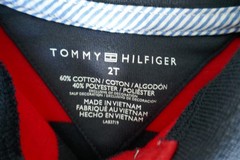 PRIMROSE School Uniform Dress 2T EUC Tommy Hilfiger Red/Navy Stripe Cotton/Poly