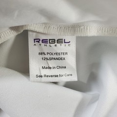Rebel Athletic Cheer Uniform Girls Large Blue White CF Long Sleeve Top Skirt Set