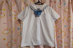 E176 ^_^ Japanese SchoolGirl Uniform Summer ! Perfect Condition. Navy. M