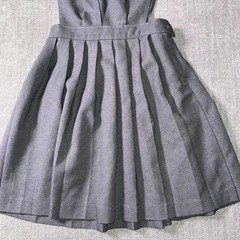 French Toast Jumper School Uniform Girls Size 12 Gray Pleated Pinafore V-Neck