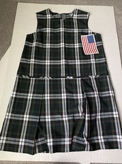 NWT schoolbelles green blue plaid school uniform dress jumper sz 16x