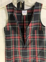 Parker Girls Plaid School Uniform Jumper ~ Size 7 Black Red Green Sleeveless