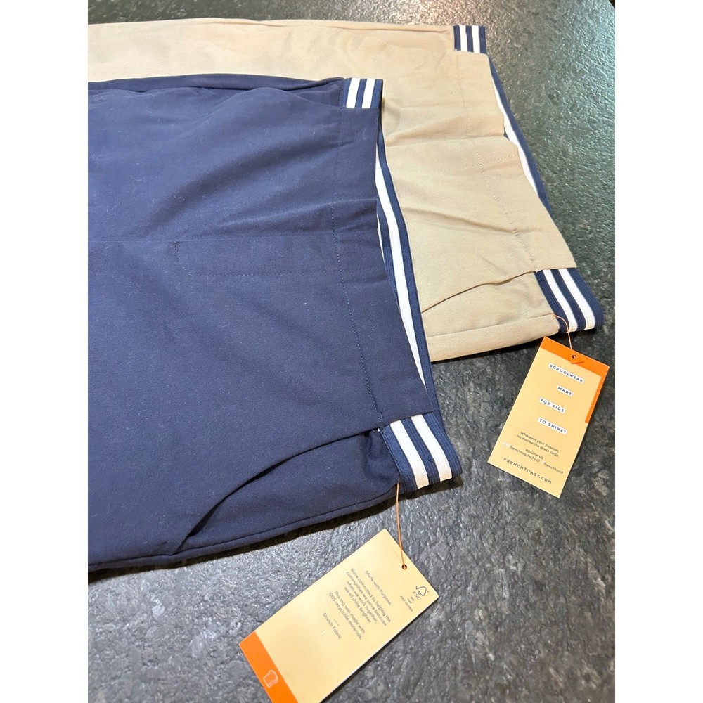 French Toast Girls School Uniform Pants Size 18 Navy Khaki Bundle 2 Pair NWT