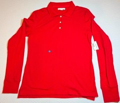Aeropostale Polo Shirt Junior Red Short Sleeve Stretch Work Uniform Top
