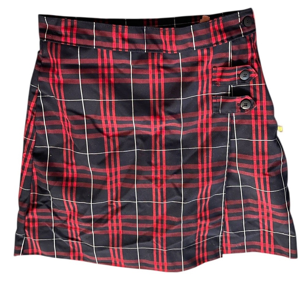 Dennis Style 3521 Girls 10 Plaid School Uniform Skirt Red Navy Skort
