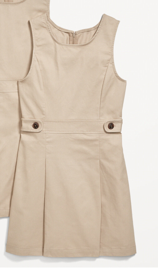 Old Navy Uniform Tan Khaki Sleeveless Girls’ Jumper Dress Sz XXL 16