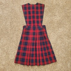 NWT Parker Girls Red Blue Plaid School Uniform Jumper Dress 12