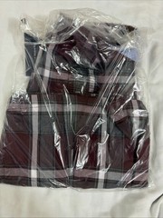 NWT Tommy Hilfiger Uniform Burgundy Plaid Skirt Zip Waist Youth Girls 16 Regular