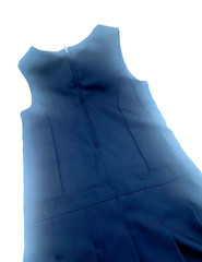 School Uniform Dress Size 6x One Piece Zipper Children Kids Blue Ruffle