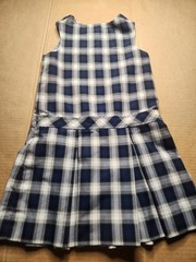 Girls 8 Plaid School Uniform Jumper Black Navy Gray Sleeveless Parker Tag