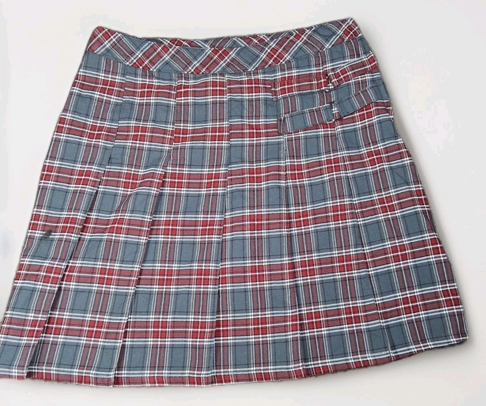 Plaid Pleated School Uniform Skirt Size 6 With Buckles Y2K Academia clueless