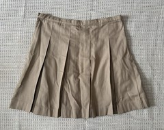 Lands’ End Girls School Uniform Classic Pleated Khaki Skirt Size 16