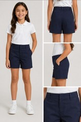 K12 Gear Girls Uniform Shorts Size 6 Navy Blue NWT School Stretch Pull-On