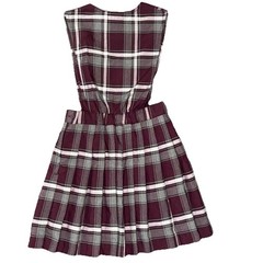 French Toast Girls Plaid VNeck Pleated Jumper Burgundy Gray School Uniform Size7