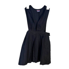 French Toast School Uniform Pleated Jumper Dress Girls Size 6 Navy V neck