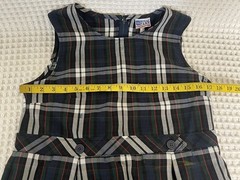 Royal Park VTG Uniform Jumper Dress Size XL Plaid Pleated Zipper Pocket Girls
