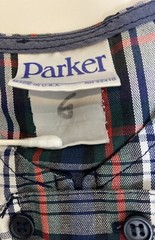 Parker Girls Size 6 jumper Plaid Round Neck Kick Pleat Buttons Uniform 12.