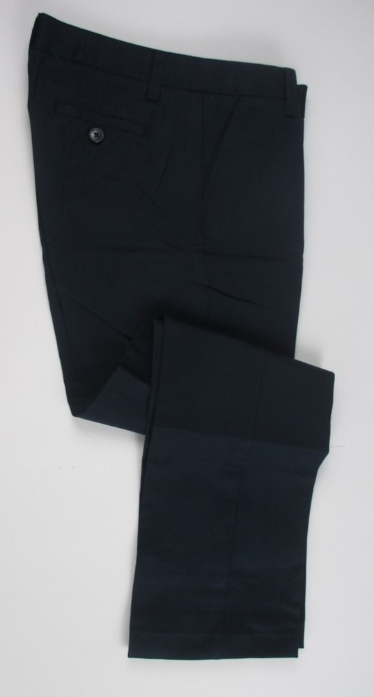 LANDS END Navy School Uniform Plain Front Chino Pants Girls 14 INSEAM 27″ NEW