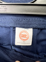 Wonder Nation Pants Girls 16 Stretch School Pants Elastic Waist Straight B23CS