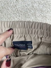 NWT Nautica Girls Tan Pleated Pull On Scooter Skort Sz 10 School Uniform Preppy