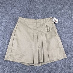 Vintage Y2K Dickies Skort Girls 14 Khaki Pleated Buckle Schoolgirl Uniform NWT