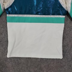 Rebel Athletic Cheer Uniform Girls Large Blue White CF Long Sleeve Top Skirt Set