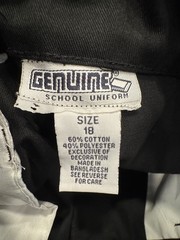 Genuine Uniform Girls Shorts Size 18 Regular Solid Black Casual Shorts Flaw