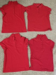 Lot Of 4 GIRLS Size S (6/6X) Cat &Jack and unknown Uniform Tops Red pre owned