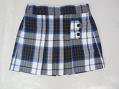 Girls A+ Blue & Black Plaid Kilt Uniform Skort Sizes 2 – 12