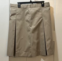 A+ FABRICS GIRLS TAN KHAKI SCHOOL UNIFORM POLY/COTTON SKIRT SIZE 34 NWOT’S