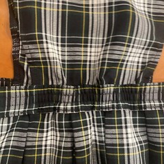 Dennis School Uniform girl Sz 8H Husky green yellow plaid jumper dress 18632A