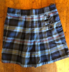 French Toast School Uniform Blue & Red Plaid Pleated Tab Skort Girls Size 6X