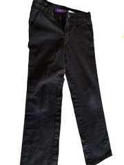French Toast Girls Uniform Straight Fit Adjustable Waist Pants Size 8 Black